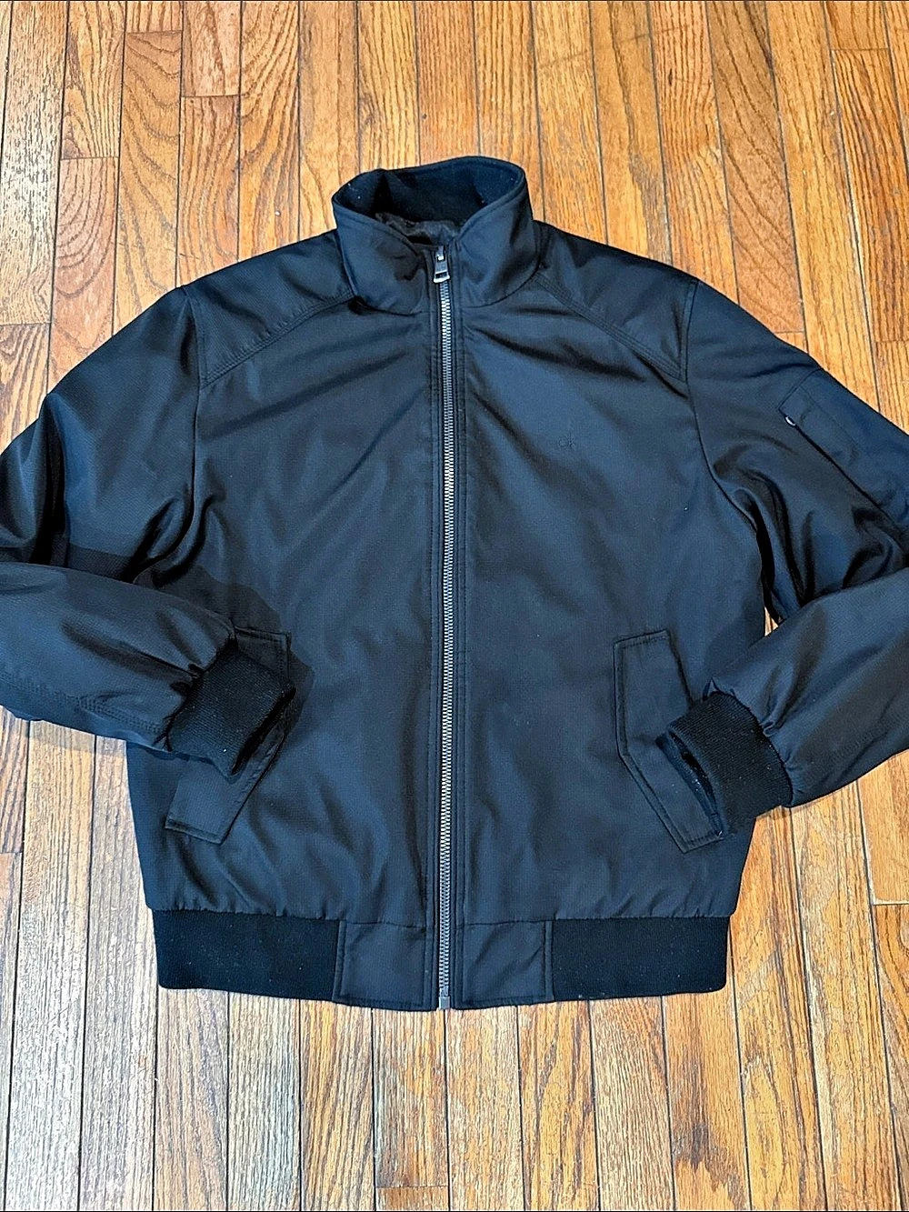 Calvin Klein Full Zip Quilted Lined Bomber Jacket with Sleeve Pocket